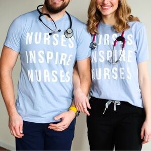 Nurses Inspire Nurses Light Blue T-Shirt